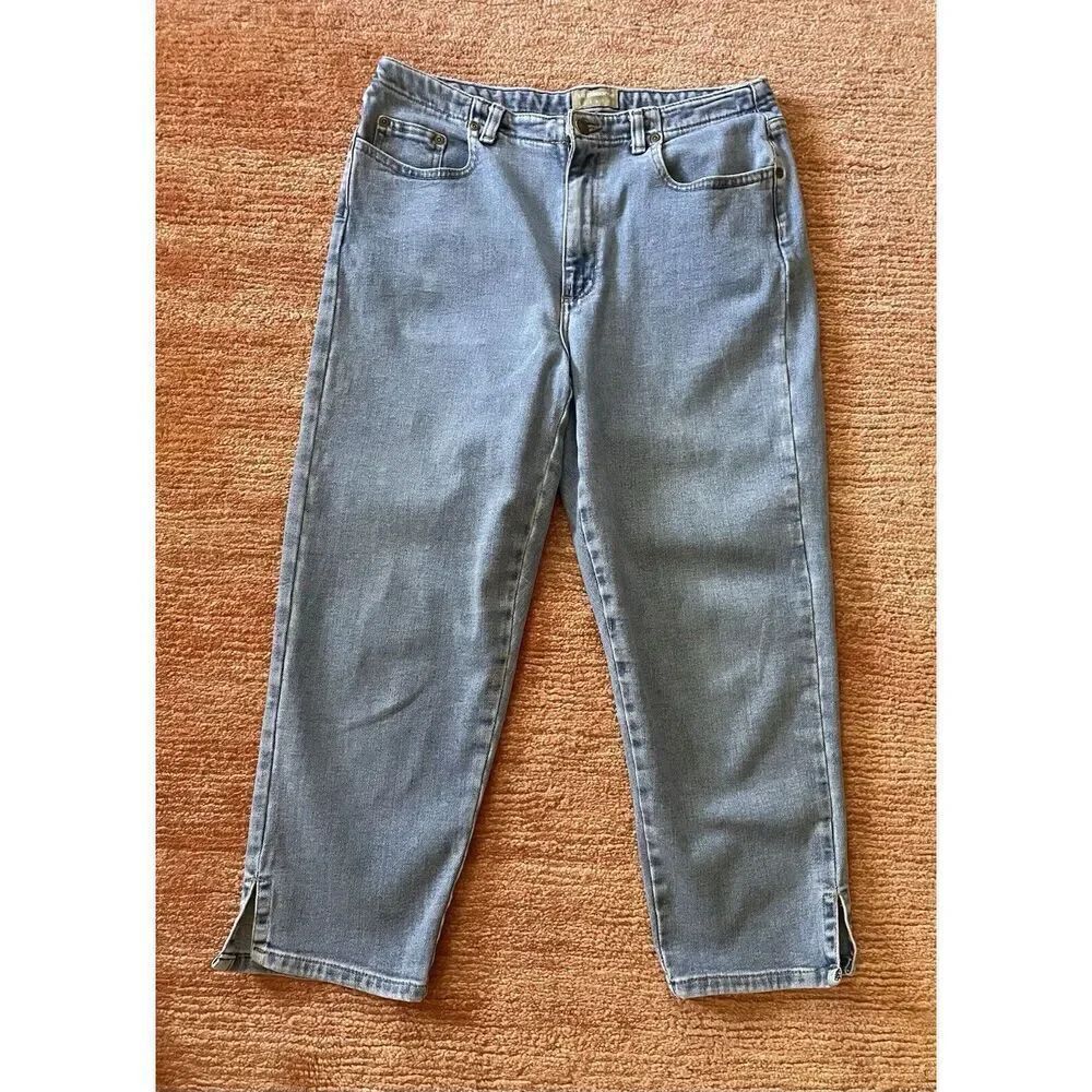 Vintage Liz Claiborne Cropped Blue Women’s Mom Jeans Size 12 - Picture 1 of 10
